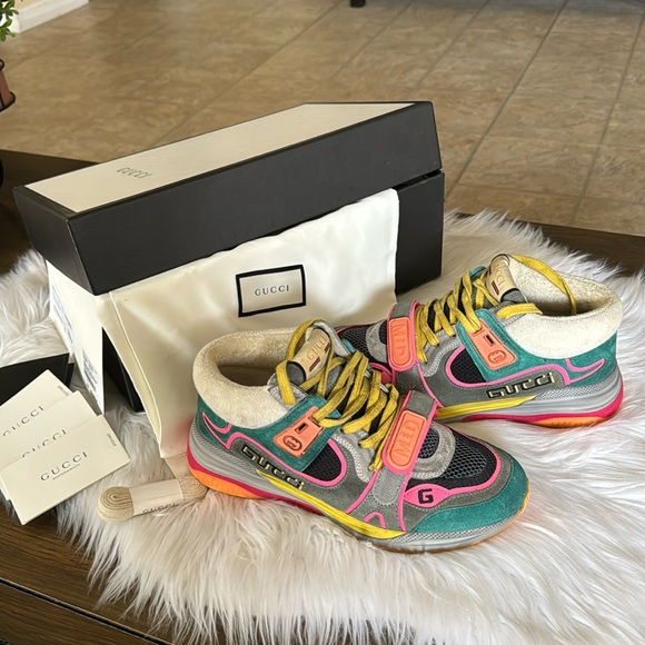 Gucci Ultrapace MID top Sneakers Size 8.5 - Picture 1 of 13